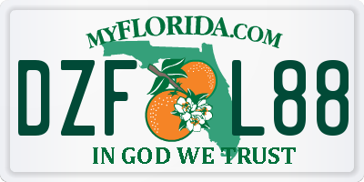FL license plate DZFL88