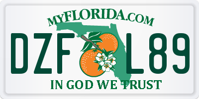 FL license plate DZFL89