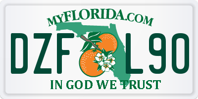 FL license plate DZFL90