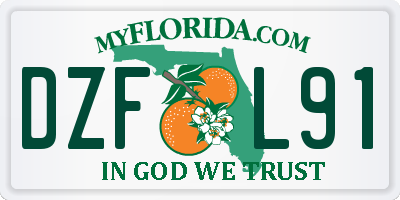 FL license plate DZFL91