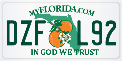 FL license plate DZFL92