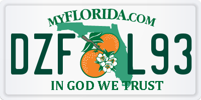 FL license plate DZFL93