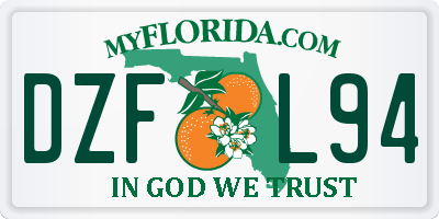 FL license plate DZFL94