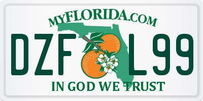 FL license plate DZFL99
