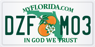 FL license plate DZFM03