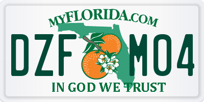 FL license plate DZFM04