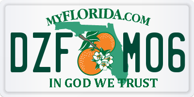 FL license plate DZFM06