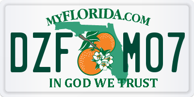 FL license plate DZFM07