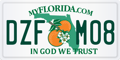 FL license plate DZFM08