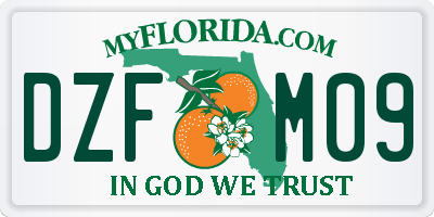 FL license plate DZFM09