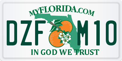 FL license plate DZFM10