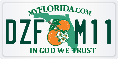 FL license plate DZFM11