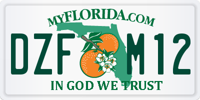 FL license plate DZFM12