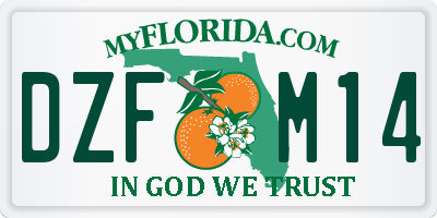 FL license plate DZFM14