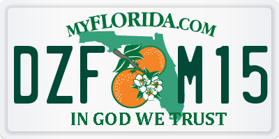 FL license plate DZFM15