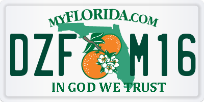 FL license plate DZFM16