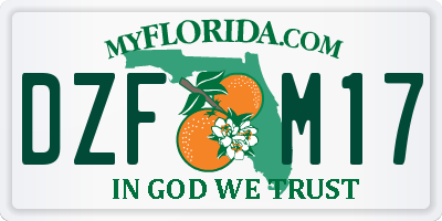 FL license plate DZFM17