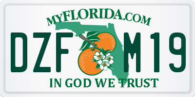 FL license plate DZFM19