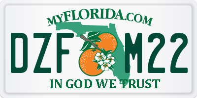 FL license plate DZFM22