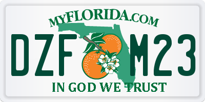 FL license plate DZFM23
