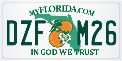 FL license plate DZFM26