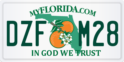 FL license plate DZFM28