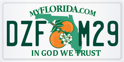 FL license plate DZFM29