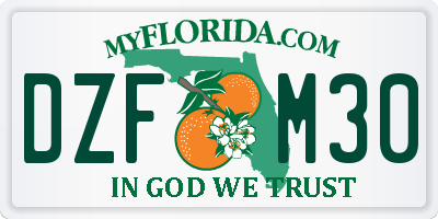 FL license plate DZFM30