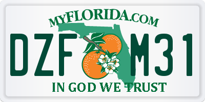 FL license plate DZFM31