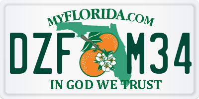 FL license plate DZFM34