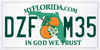 FL license plate DZFM35