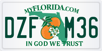 FL license plate DZFM36