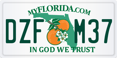 FL license plate DZFM37