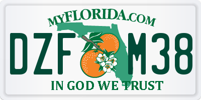 FL license plate DZFM38