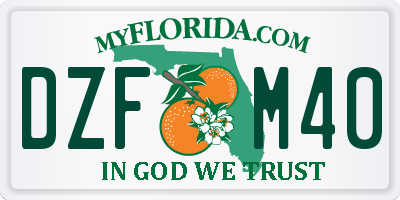 FL license plate DZFM40