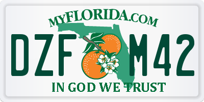 FL license plate DZFM42