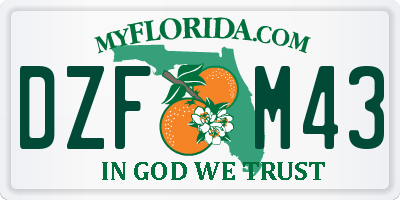 FL license plate DZFM43