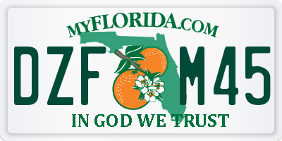 FL license plate DZFM45