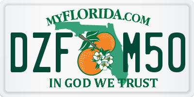 FL license plate DZFM50