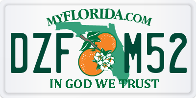 FL license plate DZFM52