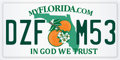 FL license plate DZFM53