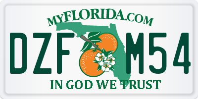 FL license plate DZFM54