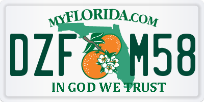 FL license plate DZFM58