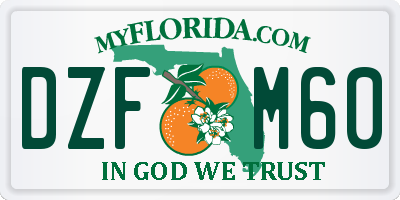FL license plate DZFM60