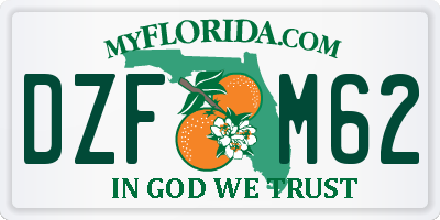 FL license plate DZFM62