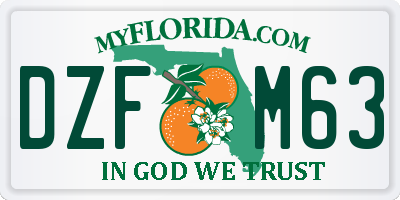 FL license plate DZFM63