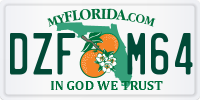 FL license plate DZFM64