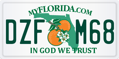 FL license plate DZFM68