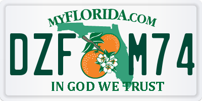 FL license plate DZFM74