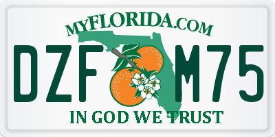 FL license plate DZFM75